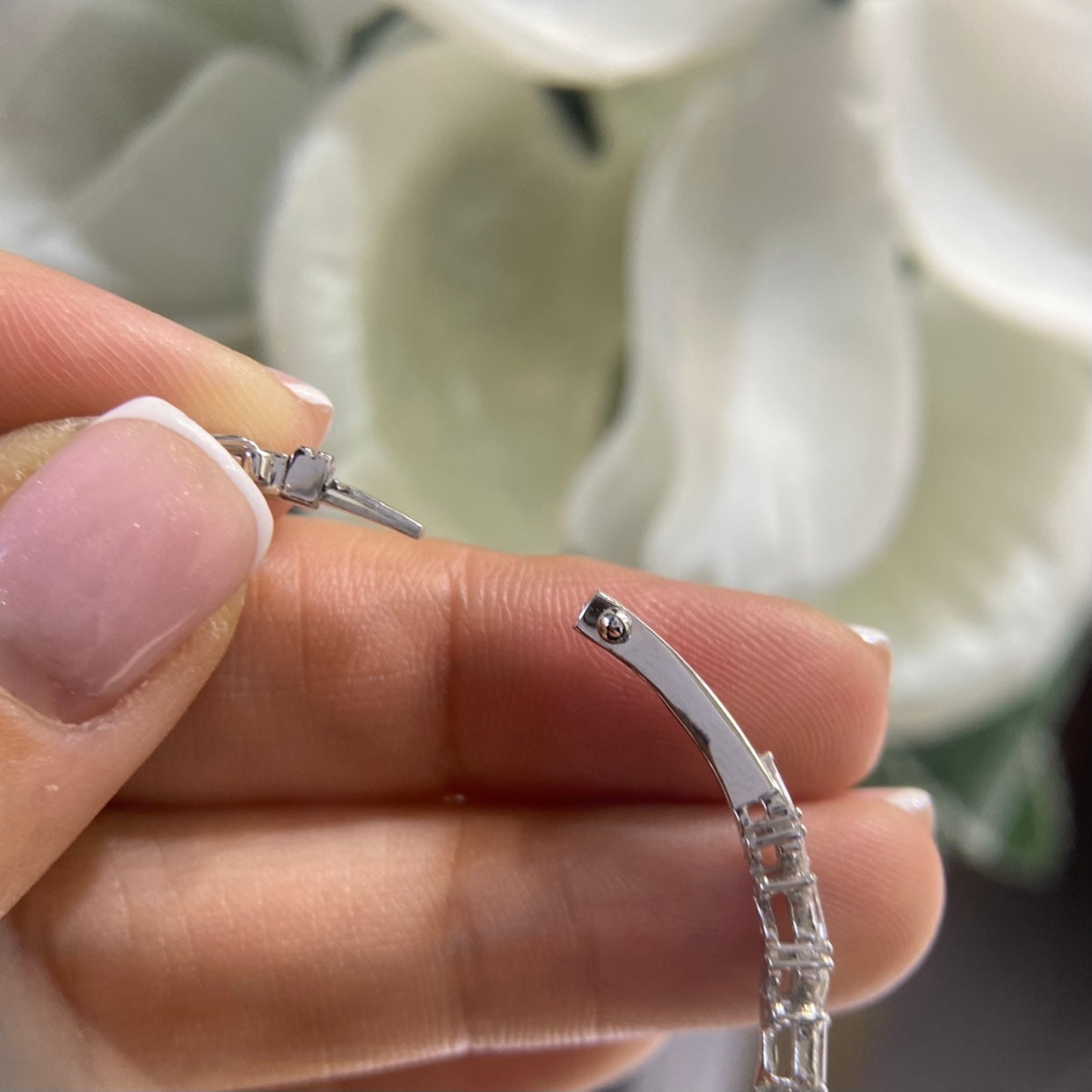 14K White Gold Diamond Bangle with 1.43CT Baguette and Round Diamonds PJB536OWG IESJ