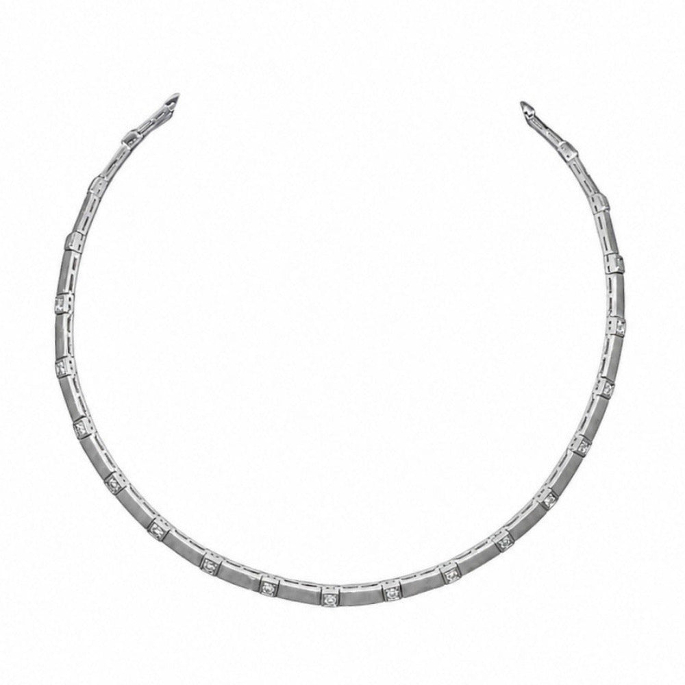 18K White Gold 1.00 CT Diamond Necklace DN108 IEJJ