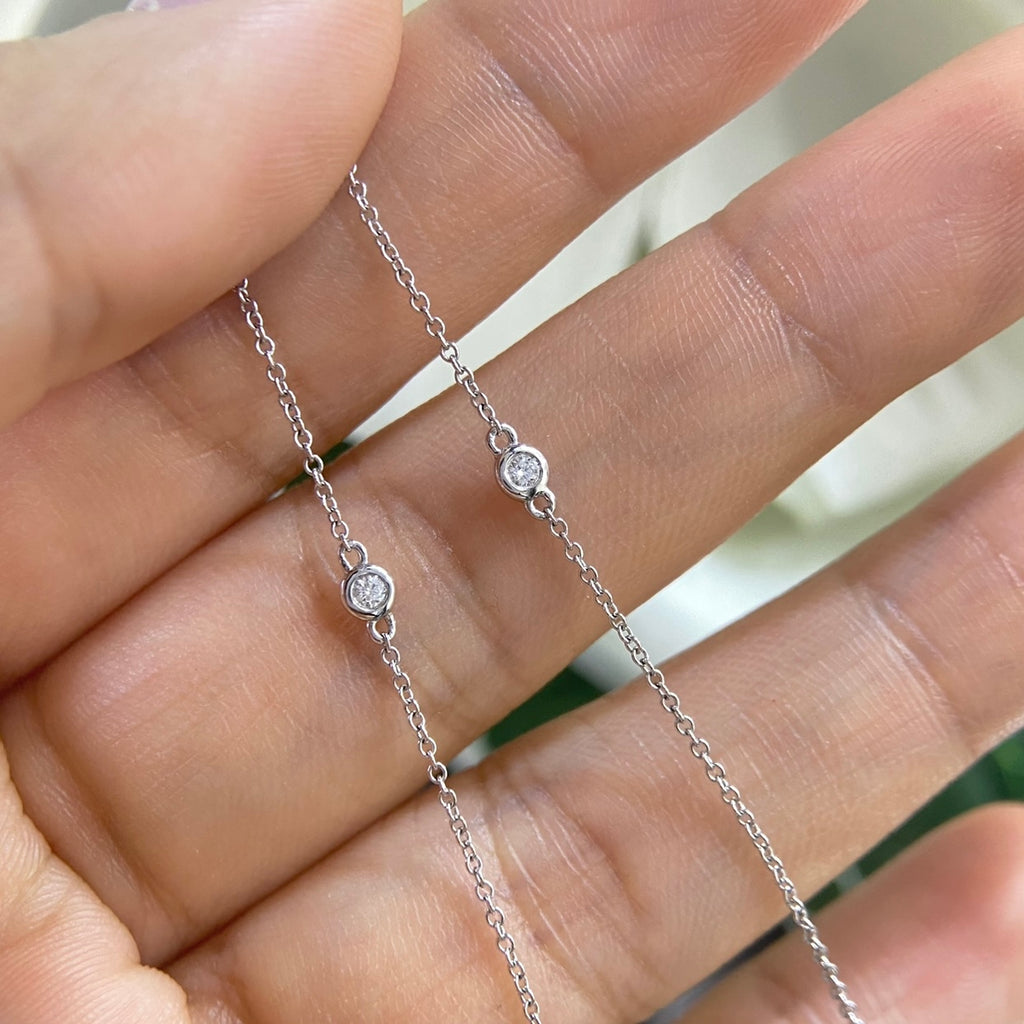 14K White Gold with 1.00ct in Diamonds Gorgeous Necklace as Moon style . DIER0145 N,TJJ