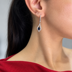 14K White Gold Sapphire & Diamond Earrings | 1.71ct Sapphires 0.95ct Diamonds SDER024 IJJJ