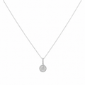14K White Gold Round Diamond Halo Pendant Necklace – 0.75CT DP0031 INJJ