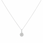 14K White Gold Round Diamond Halo Pendant Necklace – 0.75CT DP0031 INJJ