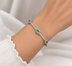 18K White Gold Emerald & Diamond Bracelet – 1.91ct Emeralds & 1.81ct Diamonds EMDB07 IEJJ