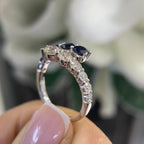 18K White Gold Sapphire & Diamond Ring – 1.15CT Sapphires / 0.85CT Diamonds | B16596BS-12
