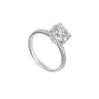 18K White Gold 2.63CT Diamond Engagement Ring with 2.03 CT Round Lab-Grown Diamond RDER026 GJJJ