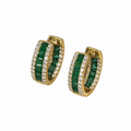 14K Yellow Gold Emerald & Diamond Earrings – 4.61ct Emeralds, 1.50ct Diamonds EMER024 IEJJ