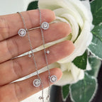 18Kt White Gold Necklace with 1.10ct total in round cut Natural diamonds . WF-138185-1 IJJJ