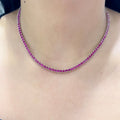 18K White Gold Ruby Necklace 8.91ct round Natural Ruby’s RDN004 ILST
