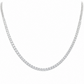 14K White Gold 4.28 CT Diamond Halfway Tennis Necklace DN0059 NJJJ