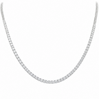 14K White Gold 4.28 CT Diamond Halfway Tennis Necklace DN0059 NJJJ