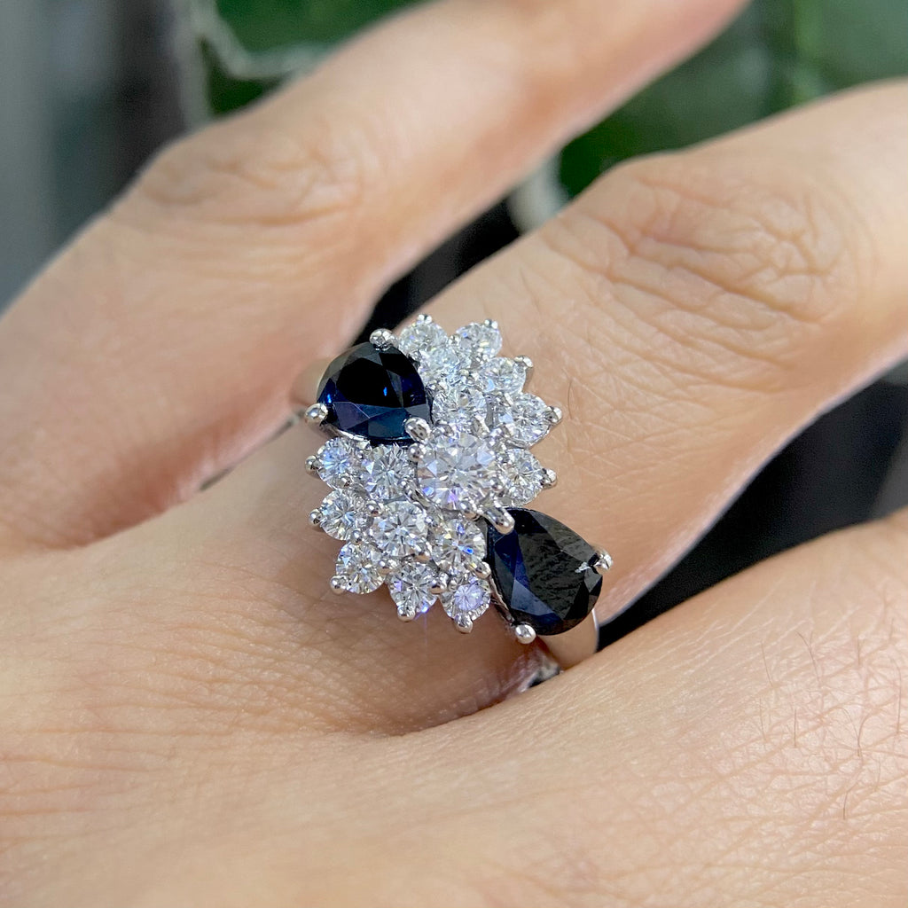 Platinum Sapphire & Diamond Ring – 1.32CT Sapphire / 1.59CT Diamonds | SDR071