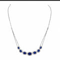 14K White Gold Oval Sapphire & Diamond Station Necklace – 3.45ct Sapphires, 0.87ct Diamonds DC-N14414-4