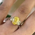 Platinum GIA Certified Fancy Yellow Diamond Ring – 4.01CT Center | BA766TS