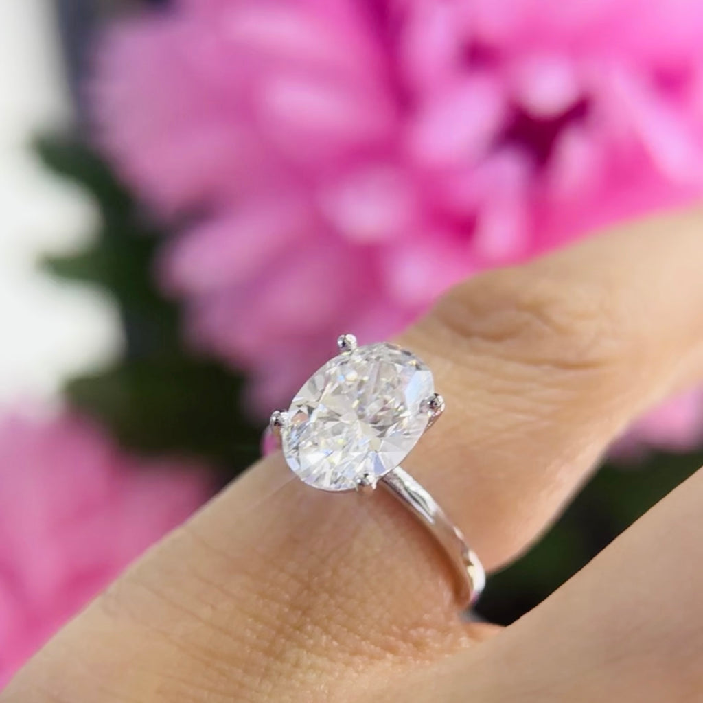 14K White Gold Oval Lab-Grown Diamond Ring – 2.53CT F/VS | DIER157 IJTJ
