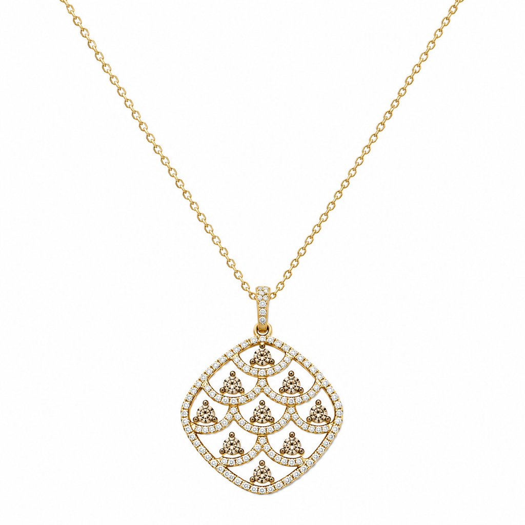 14K Yellow Gold Diamond Pendant Necklace – 0.77ct DC-N12197