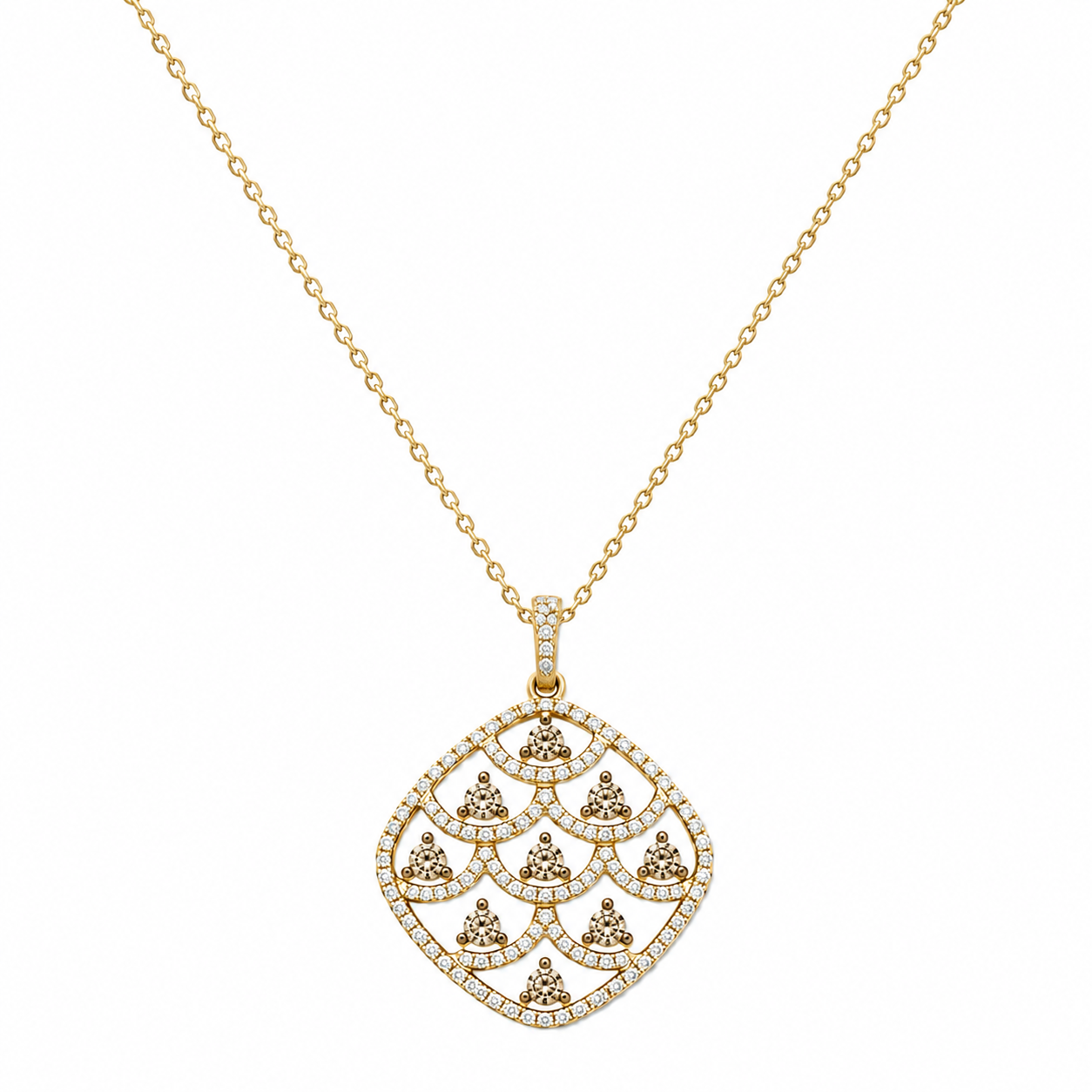 14K Yellow Gold Diamond Pendant Necklace – 0.77ct DC-N12197