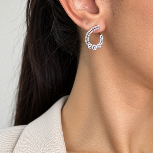 14K White Gold Diamond Earrings | 0.77ct Total Diamonds DC-E14459-1