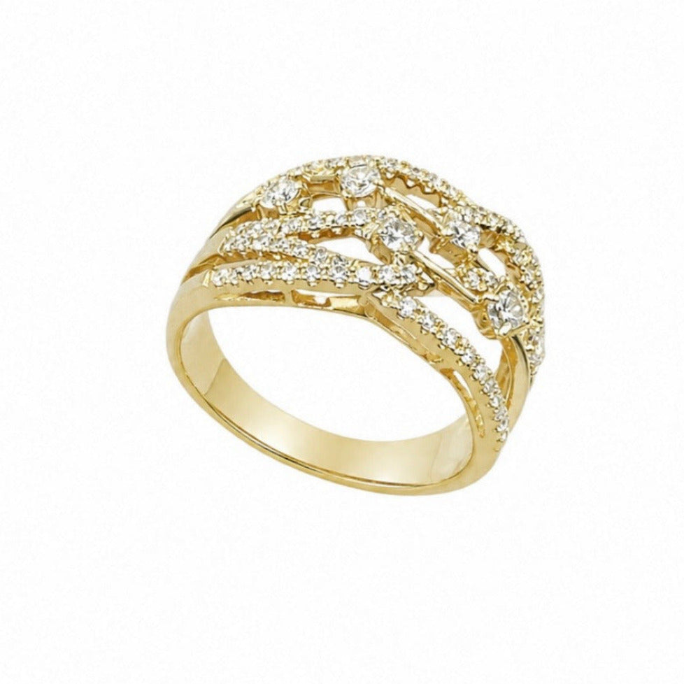 14K Yellow Gold 1.10CT Diamond Ring DR049 LJJ