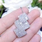 5.00ct Princess Cut Diamond Pendant 18K White Gold DP039