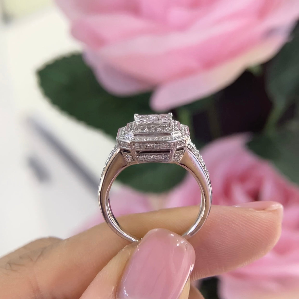 14K White Gold Diamond Ring – 1.00CT DR457 TTJ
