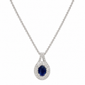 14K White Gold Sapphire & Diamond Pendant Necklace – 2.10 CT Sapphires, 1.15 CT Diamonds SDN006 NJJJ