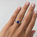 14K White Gold Ring with 1.37CT Sapphire & 0.42CT Diamond SDR120 ILJJ
