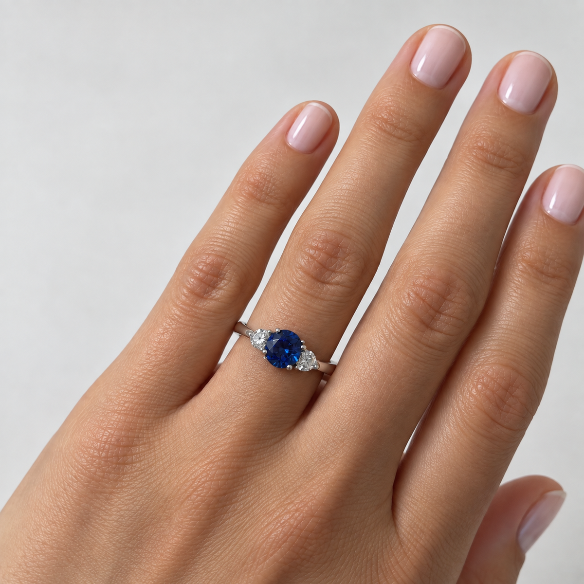 14K White Gold Ring with 1.37CT Sapphire & 0.42CT Diamond SDR120 ILJJ