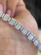 18K White Gold Diamond Bracelet – 7.61CT F-G/VS2-SI | DB0015
