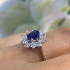 14K White Gold Sapphire & Diamond Ring – 1.20CT Sapphire / 1.00CT Diamonds | SDR030