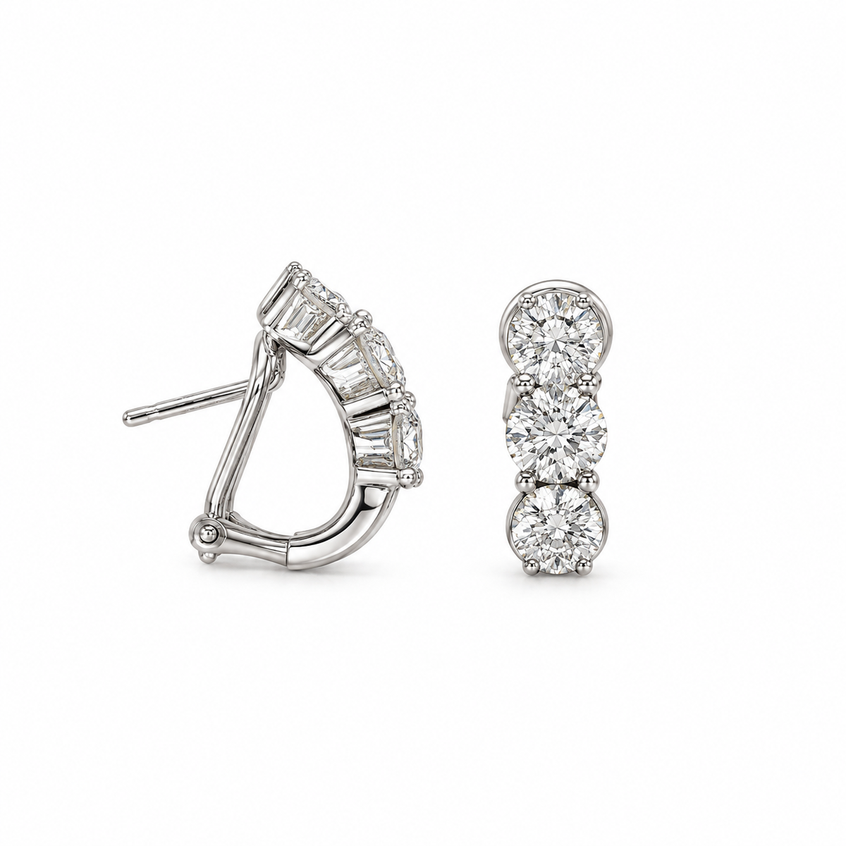 14K White Gold 2.42 Ct Diamond Earrings