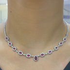 18K White Gold Ruby & Diamond Necklace – 3.20CT Rubies / 4.75CT Diamonds | CDN003