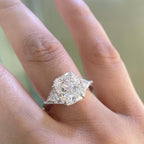 14K White Gold Three-Stone Diamond Ring with GIA Certified 5.02CT Center Diamond & 1.33CT Side Diamonds I/SI1 | RADER015 ZESZJ