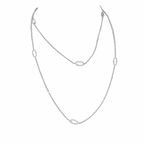 114K White Gold Double-Sided Diamond Station Necklace – 1.90 CT Natural Diamonds | 36 Inch DN0055 GJJJ