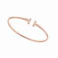 18K Rose Gold Diamond Open Cuff Bracelet – 0.20 CT Diamonds DC-BNG12699-8