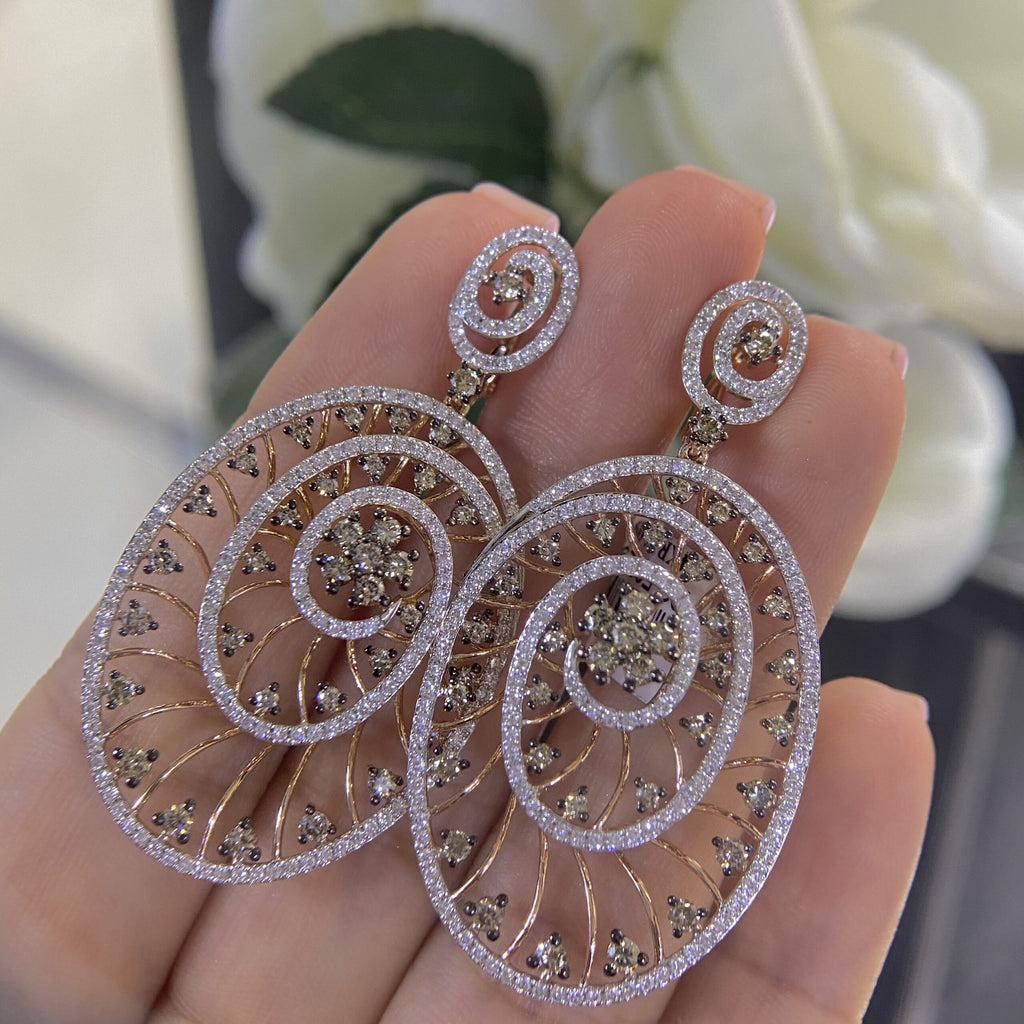 14K Rose Gold Diamond Drop Earrings – 3.99CT  DCE9229-2 GEJJ