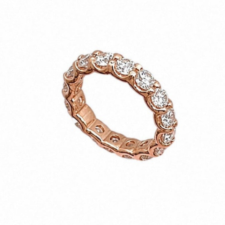14K Rose Gold 3.45CT Diamond Eternity Band Ring WB011 GZJJ