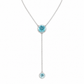 14K White Gold Blue Topaz & Diamond Necklace – 8.28 CT Blue Topaz, 0.13 CT Diamonds AR2950BTWG