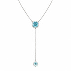 14K White Gold Blue Topaz & Diamond Necklace – 8.28 CT Blue Topaz, 0.13 CT Diamonds AR2950BTWG