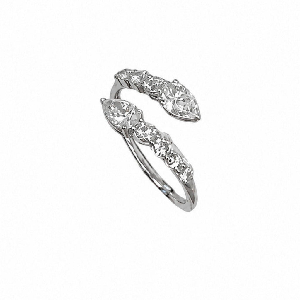 14K White Gold 1.10CT Pear & Round Diamond Ring AR18569-001