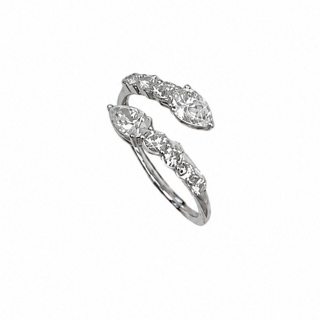 14K White Gold 1.10CT Pear & Round Diamond Ring AR18569-001