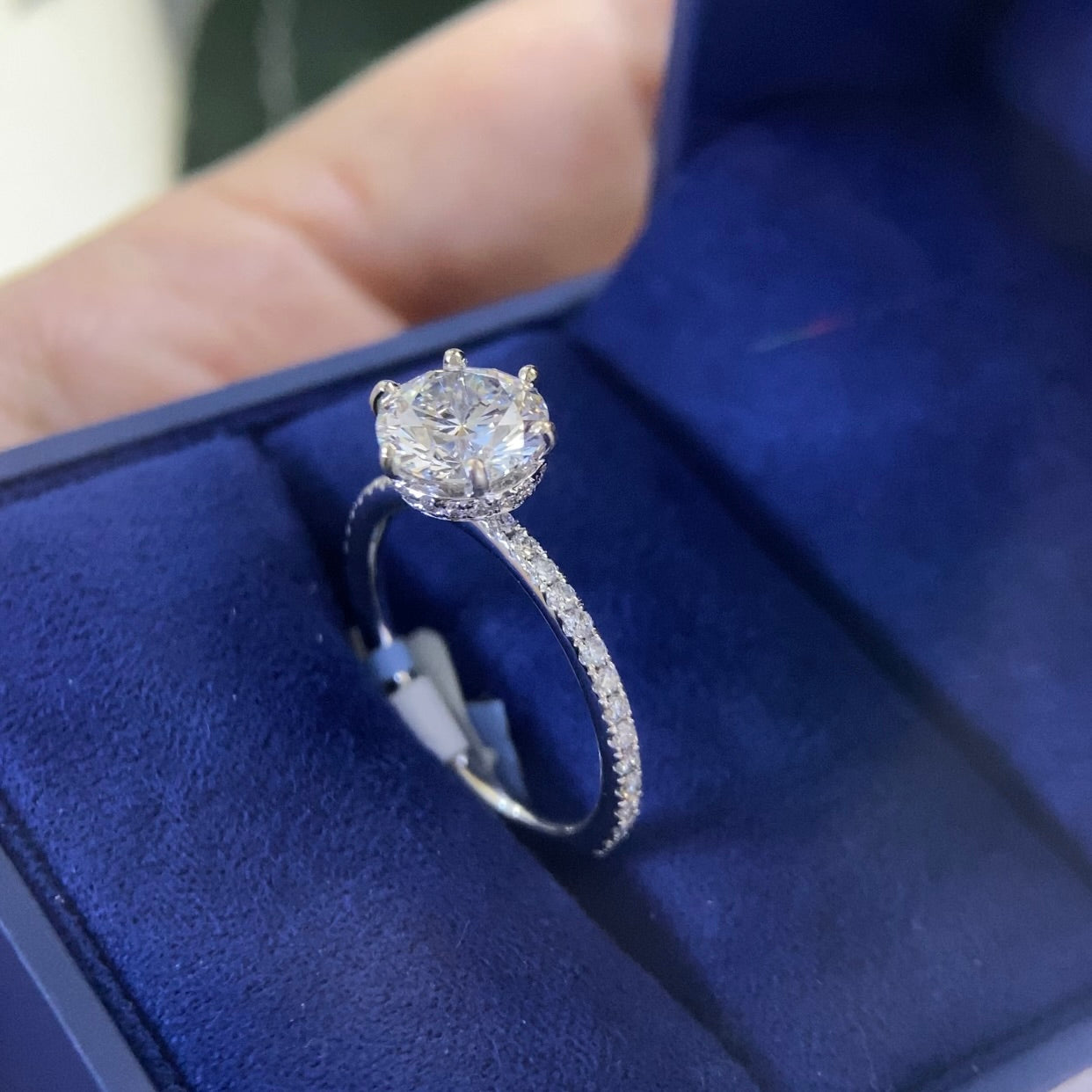 14K White Gold Lab-Grown Diamond Ring – 1.52CT Center / 0.35CT Side Diamonds G/VS1 | RDER197