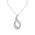 14K White Gold Diamond Teardrop Pendant Necklace – 2.20CT Diamonds DP043 GNJJ