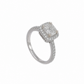 14K White Gold 1.03ct Cushion Cut Clarity Enhanced Diamond Halo Engagement Ring – 1.36ct Total Diamonds DR146 ATJ IEJJ