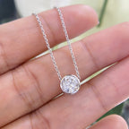 14K White Gold Bezel-Set CE Diamond Pendant – 1.06CT G/SI1 | DP025