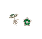 18KT White Gold Emerald & Diamond Earrings – EMER016 IGZN