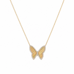 0.56CT Diamond Butterfly Pendant Necklace KVN00302