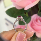 18K White Gold Ring with 1.60CT Ruby & 0.45CT Diamonds | RDR008 ITJJ