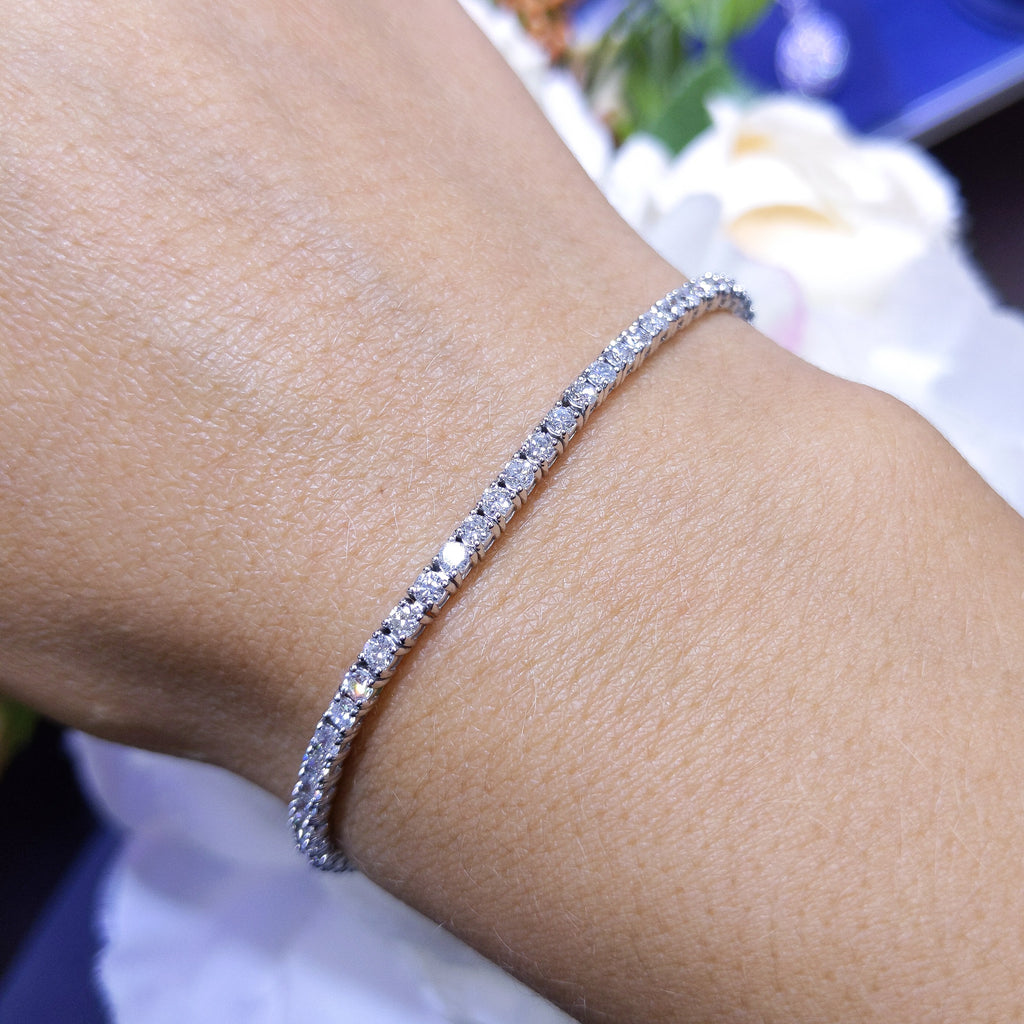 14K White Gold Natural Diamond Tennis Bracelet – 2.80CT | DB0045