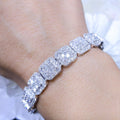 18K White Gold Invisible Set Princess & Round Diamond Bracelet – 11.60CT | DB0054
