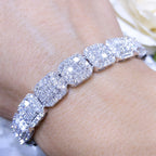 18K White Gold Invisible Set Princess & Round Diamond Bracelet – 11.60CT | DB0054